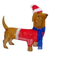 Northlight 26" LED Lighted Dachshund Dog Outdoor Christmas Decoration Brown