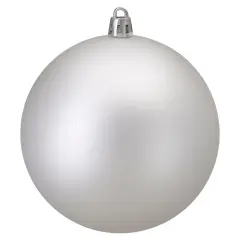 Northlight Matte Shatterproof Christmas Ball Ornament - 4" (100mm) - Silver