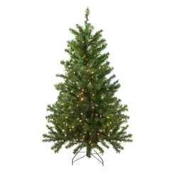 Northlight Pre-Lit Canadian Pine Medium Artificial Christmas Tree - 4' - Clear Lights Green