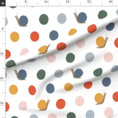 Various Fabrics by the Yard or Fat Quarter Polka Dots Woodland Snails Primary Colors Whimsical Cute Bright Colorful Large Scale Custom Printed Fabric by Spoonflower