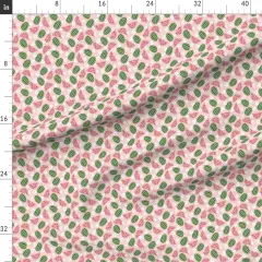 Various Fabrics by the Yard or Fat Quarter Pink Fruit Summer Daisy Watermelons Small Scale Garden Picnic Floral Custom Printed Fabric by Spoonflower