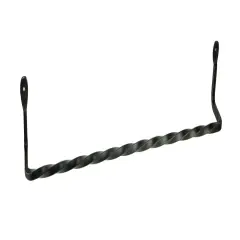 Hand Forged Wrought Iron Wall Mounted Towel Holder Primitive Decor 25 inch