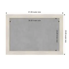 Hardwood Wood Framed Magnetic Board Hardwood White Wash