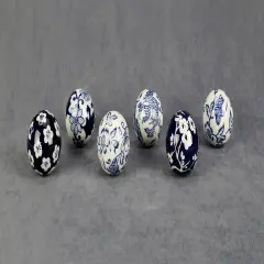 AA Importing Set of Six 2.5" Blue and White Decorative Balls