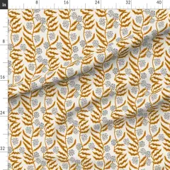 Various Fabrics by the Yard or Fat Quarter Boho Gold Floral Modern Botanical Mustard Garden Vine Abstract Custom Printed Fabric by Spoonflower