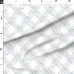 Various Fabrics by the Yard or Fat Quarter Diagonal Plaid Neutral Check Classic Scottish Large Scale Farmhouse Custom Printed Fabric by Spoonflower