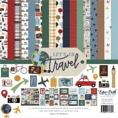Echo Park Collection Kit 12"X12"-Let's Go Travel
