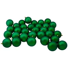 Northlight Shatterproof Matte Christmas Ball Ornaments - 3.25" (80mm) - Green - 32ct