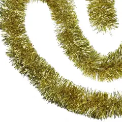 Northlight Artificial Shiny Tinsel Christmas Garland - 25' x 3" - Gold