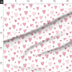 Various Fabrics by the Yard or Fat Quarter Love Heart Pink Pastel Custom Printed Fabric by Spoonflower