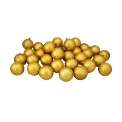 Northlight Shatterproof Matte Christmas Ball Ornaments 3.25" (80mm) - Vegas Gold - 32ct