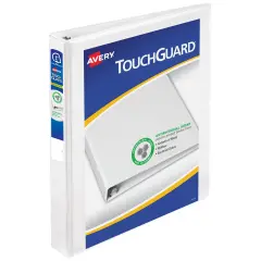 Avery TouchGuard Protection View 3 Ring Binder, Clear View Cover, 1 Inch Slant Rings, 1 White Binder (17193)