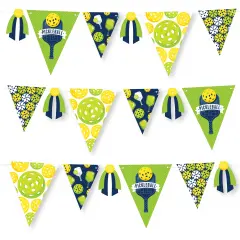 Big Dot of Happiness Let's Rally - Pickleball - DIY Birthday or Retirement Party Pennant Garland Decoration - Triangle Banner - 30 Pieces