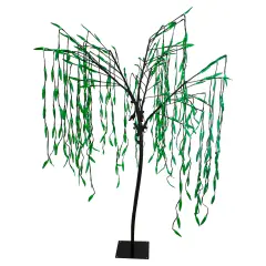 Northlight LED Lighted Willow Tree Outdoor Christmas Decoration - 6' - Green Lights White