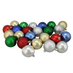 Northlight Shatterproof 2-Finish Christmas Ball Ornaments - 2.5" (60mm) - MultiColor - 24ct Silver