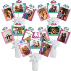 Big Dot of Happiness Just Engaged - Colorful - Engagement Party Picture Centerpiece Sticks - Photo Table Toppers - 15 Pieces