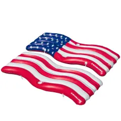 Swimline American Flag Patriotic Inflatable Swimming Pool Floats - 72.5" - Set of 2 Red