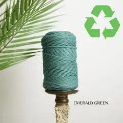 3mm Single Strand Macrame Cotton Cord, 23 Beautiful Colors, Macrame Wall Hanging, Plant Hangers, Cotton Rope for Macrame Emerald Green