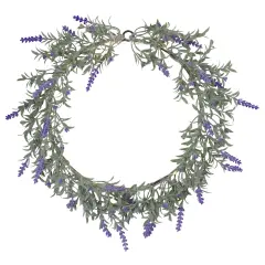 Northlight Pre Lit Battery Operated Spring Wreath - 16" - White LED Lights Green