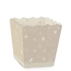 Big Dot of Happiness Tan Confetti Stars - Party Mini Favor Boxes - Simple Party Treat Candy Boxes - Set of 12