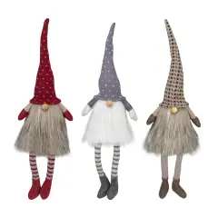 Northlight Sitting Christmas Gnomes with Dangling Legs - 20" - Set of 3 Red
