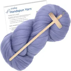 LEARN TO SPIN YARN - Beginner's Spinning Kit with Drop Spindle and Merino Pencil Roving. Choose your color. Lilac
