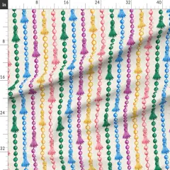 Various Fabrics by the Yard or Fat Quarter Mardi Gras Colorful Stripes Beads Painted Custom Printed Fabric by Spoonflower
