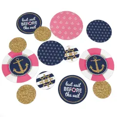 Big Dot of Happiness Last Sail Before the Veil - Nautical Bridal Shower Bachelorette Party Giant Circle Confetti - Party D&eacute;cor - Large Confetti 27 Ct