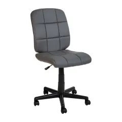 Emma and Oliver Mid-Back Quilted Vinyl Swivel Task Office Chair Gray