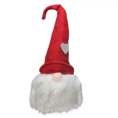 Northlight Gnome with Bendable Felt Hat with Heart Accent Christmas Decoration - 21" White