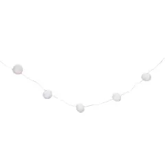 Northlight LED Iridescent Tinsel Puff Ball Christmas Lights - 4.5' Clear Wire - 15ct White