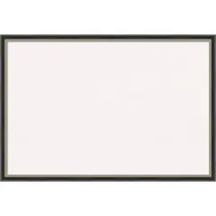 Theo Narrow Wood Framed Corkboard, White Cork Black Silver