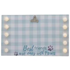 Northlight LED Lighted "Best Friends with Paws" Canvas with Photo Clip - 10.25" White