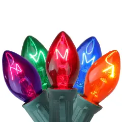 Northlight Transparent C7 Twinkle Christmas Lights - Multicolor - 24' Green Wire -Set of 25