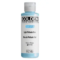 Golden Fluid Acrylic - Light Phthalo Blue, 4 oz bottle