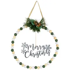 Northlight 12" Beaded Merry Christmas Wall Decoration Brown