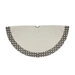 Allstate 54" Black and White Rhinestone Christmas Tree Skirt