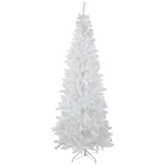 Northlight Pre-Lit Pencil White Georgian Pine Artificial Christmas Tree - 6.5' - Warm White LED Lights