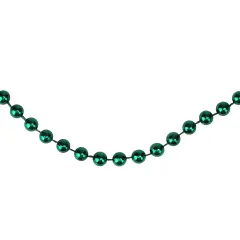 Northlight Shiny Metallic Faceted Beaded Christmas Garland - 15' x .25" - Green