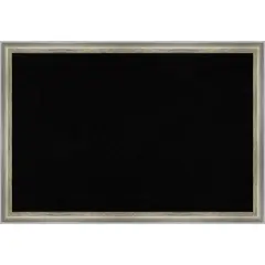 Salon Scoop Wood Framed Corkboard, Black Cork Salon Scoop Silver