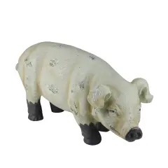 Melrose 11.5-Inch Brown and Off White Smiling Gary the Pig Figure Ivory