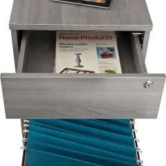 Techni Office Solutions 22.75" Gray Durable Rolling Filing Cabinet