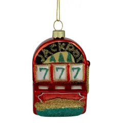 Northlight 3.25" Lucky 7's Jackpot Slots Glass Christmas Ornament Red