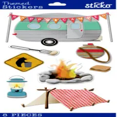Sticko Happy Camper Dimensional Puffy Stickers