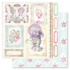 Avec Amour Collection 12x12 Sheet - We Gather Here - 1 sheet 12"x12" w/ foil details / paper Scrapbook Supplies Material For Craft Notebooksdecoupage Album Journals Planners Art Journaling Bullet (10 SHEETS)