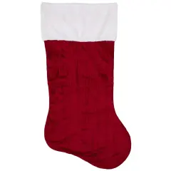 Northlight 50" Red and White Jumbo Velveteen Christmas Stocking