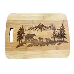 Mama Bear with Babies Bamboo Cutting Board 14''x9.5''x.5'' Bamboo