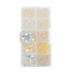 John Bead 10 Types Mix Sequins & Beads Kit Beige