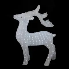 Northlight LED Lighted Commercial Grade Acrylic Reindeer Christmas Decoration - 28.5" - Pure White Clear