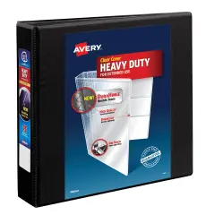 Avery Heavy-Duty View 3 Ring Binder, 1.5" One Touch EZD Ring, Holds 8.5" x 11" Paper, Black (79695)